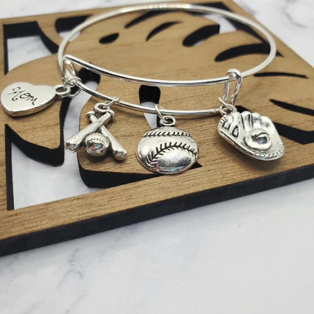 Baseball Mom Expandable Charm Bracelet